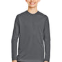 Team 365 Youth Zone Performance Moisture Wicking Long Sleeve Crewneck T-Shirt - Graphite Grey