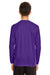 Team 365 TT11YL Youth Zone Performance Moisture Wicking Long Sleeve Crewneck T-Shirt Purple Model Back