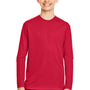 Team 365 Youth Zone Performance Moisture Wicking Long Sleeve Crewneck T-Shirt - Red