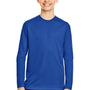 Team 365 Youth Zone Performance Moisture Wicking Long Sleeve Crewneck T-Shirt - Royal Blue