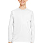 Team 365 Youth Zone Performance Moisture Wicking Long Sleeve Crewneck T-Shirt - White