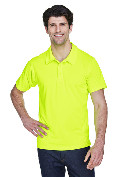 Team 365 TT21 Mens Command Performance Moisture Wicking Short Sleeve Polo Shirt Safety Yellow Model Front