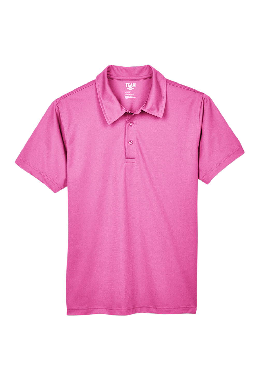 Team 365 TT21 Mens Command Performance Moisture Wicking Short Sleeve Polo Shirt Charity Pink Flat Front