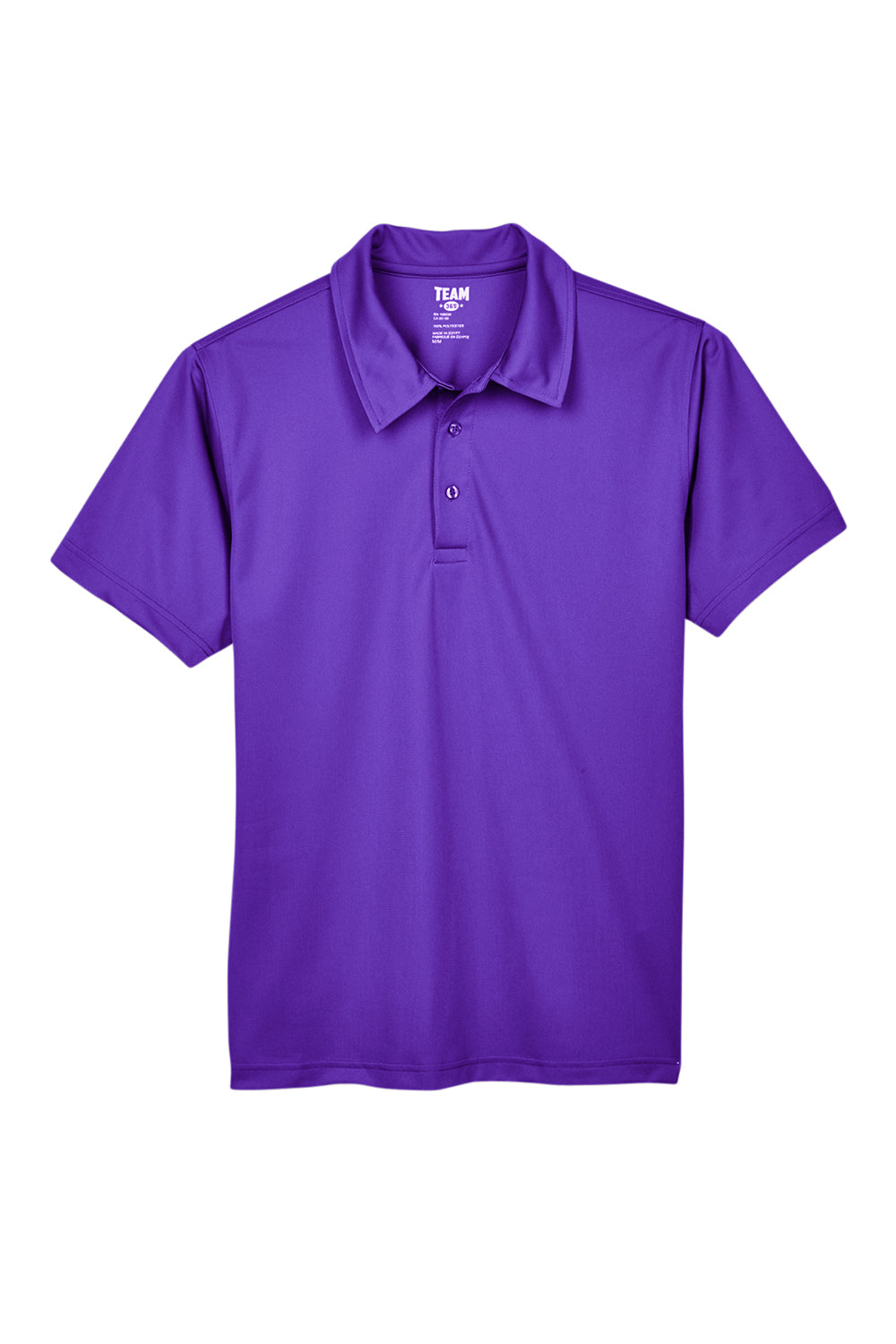 Team 365 TT21 Mens Command Performance Moisture Wicking Short Sleeve Polo Shirt Purple Flat Front