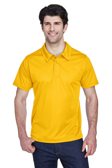 Team 365 TT21 Mens Command Performance Moisture Wicking Short Sleeve Polo Shirt Athletic Gold Model Front