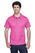 Team 365 TT21 Mens Command Performance Moisture Wicking Short Sleeve Polo Shirt Charity Pink Model Front