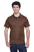 Team 365 TT21 Mens Command Performance Moisture Wicking Short Sleeve Polo Shirt Dark Brown Model Front