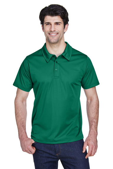 Team 365 TT21 Mens Command Performance Moisture Wicking Short Sleeve Polo Shirt Forest Green Model Front