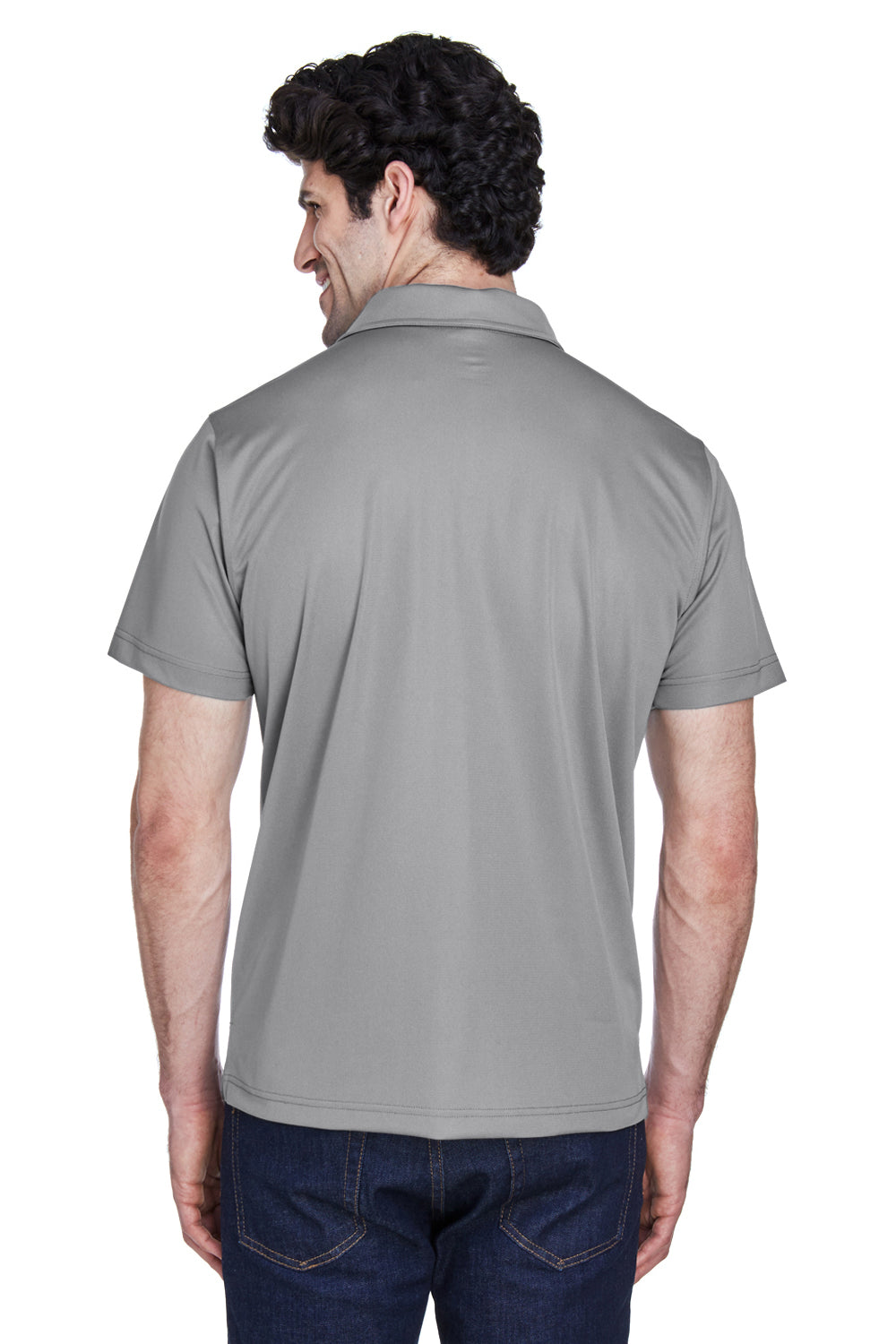 Team 365 TT21 Mens Command Performance Moisture Wicking Short Sleeve Polo Shirt Graphite Grey Model Back