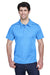 Team 365 TT21 Mens Command Performance Moisture Wicking Short Sleeve Polo Shirt Light Blue Model Front