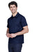 Team 365 TT21 Mens Command Performance Moisture Wicking Short Sleeve Polo Shirt Dark Navy Blue Model 3q