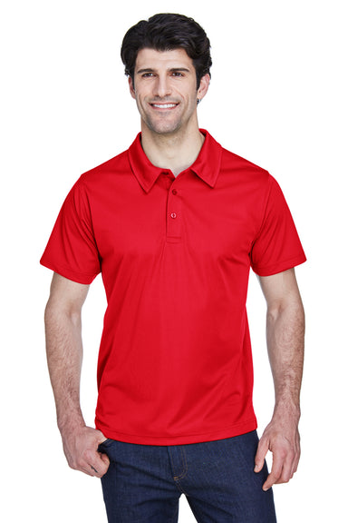 Team 365 TT21 Mens Command Performance Moisture Wicking Short Sleeve Polo Shirt Red Model Front