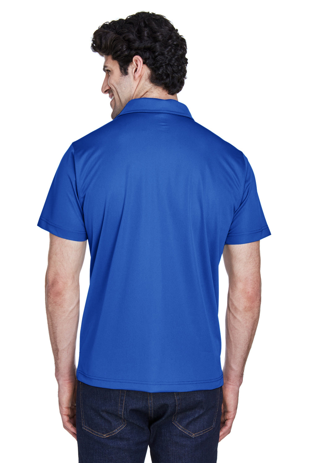 Team 365 TT21 Mens Command Performance Moisture Wicking Short Sleeve Polo Shirt Royal Blue Model Back