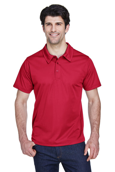 Team 365 TT21 Mens Command Performance Moisture Wicking Short Sleeve Polo Shirt Scarlet Red Model Front