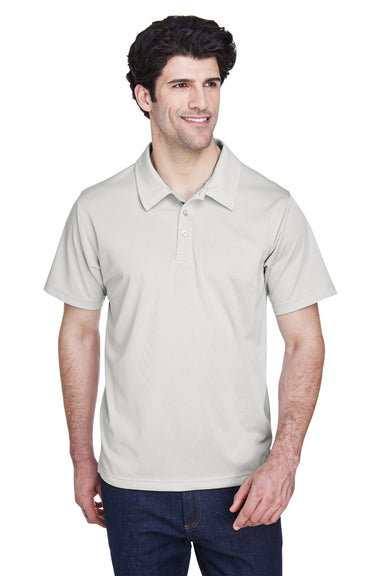 Team 365 TT21 Mens Command Performance Moisture Wicking Short Sleeve Polo Shirt Silver Grey Model Front