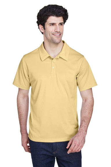 Team 365 TT21 Mens Command Performance Moisture Wicking Short Sleeve Polo Shirt Vegas Gold Model Front