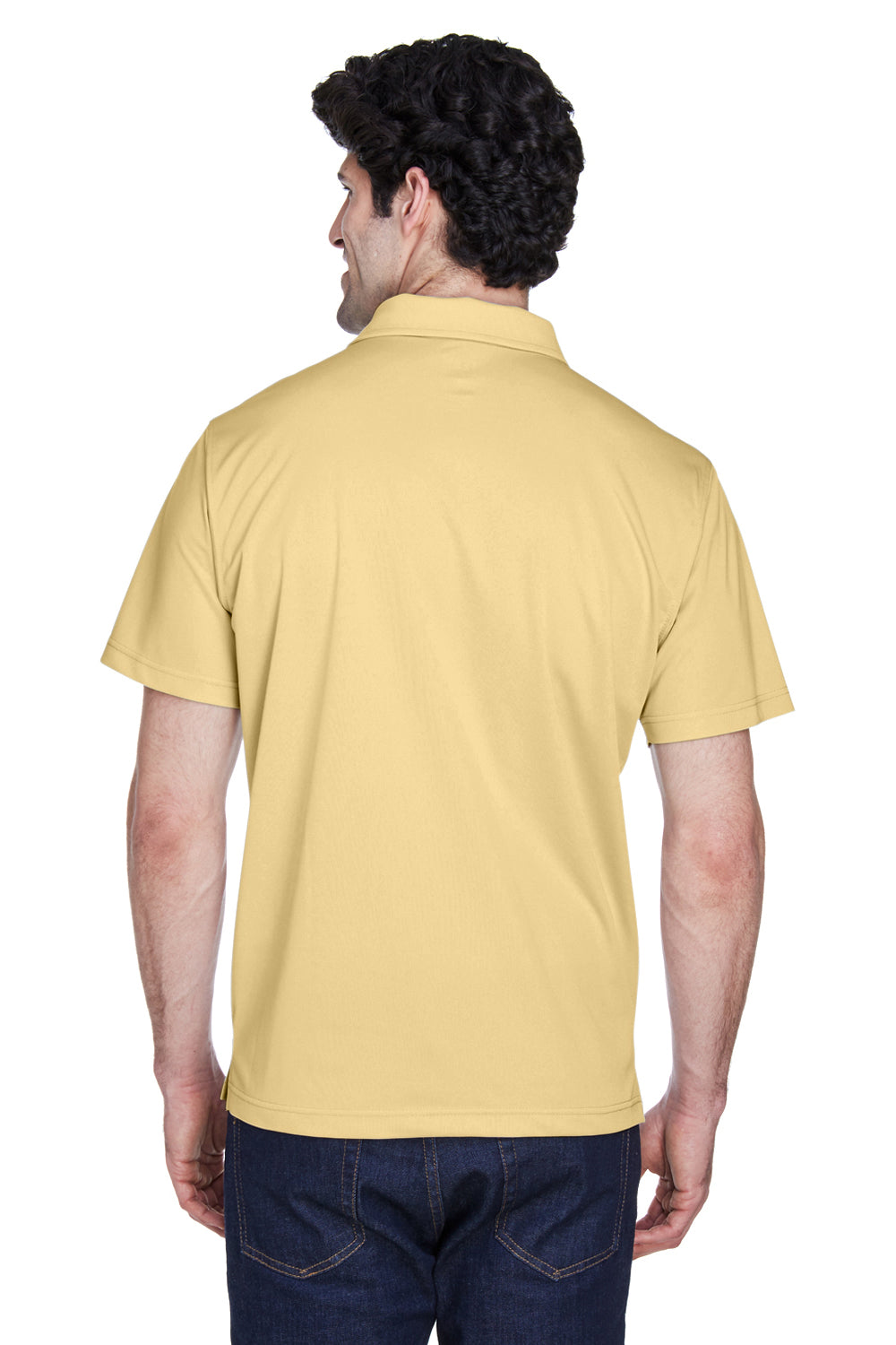 Team 365 TT21 Mens Command Performance Moisture Wicking Short Sleeve Polo Shirt Vegas Gold Model Back