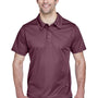 Team 365 Mens Command Performance Moisture Wicking Short Sleeve Polo Shirt - Dark Maroon