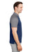 Team 365 TT21C Mens Command Colorblock Moisture Wicking Short Sleeve Polo Shirt Dark Navy Blue/Graphite Grey Model Side