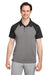 Team 365 TT21C Mens Command Colorblock Moisture Wicking Short Sleeve Polo Shirt Graphite Grey/Black Model Front