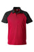 Team 365 TT21C Mens Command Colorblock Moisture Wicking Short Sleeve Polo Shirt Red/Black Flat Front