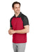 Team 365 TT21C Mens Command Colorblock Moisture Wicking Short Sleeve Polo Shirt Red/Black Model 3q