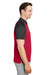 Team 365 TT21C Mens Command Colorblock Moisture Wicking Short Sleeve Polo Shirt Red/Black Model Side