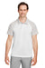 Team 365 TT21C Mens Command Colorblock Moisture Wicking Short Sleeve Polo Shirt White/Silver Grey Model Front