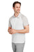 Team 365 TT21C Mens Command Colorblock Moisture Wicking Short Sleeve Polo Shirt White/Silver Grey Model 3q