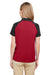 Team 365 TT21CW Womens Command Colorblock Moisture Wicking Short Sleeve Polo Shirt Red/Black Model Back