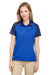 Team 365 TT21CW Womens Command Colorblock Moisture Wicking Short Sleeve Polo Shirt Royal Blue/Dark Navy Blue Model Front