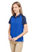 Team 365 TT21CW Womens Command Colorblock Moisture Wicking Short Sleeve Polo Shirt Royal Blue/Dark Navy Blue Model 3q