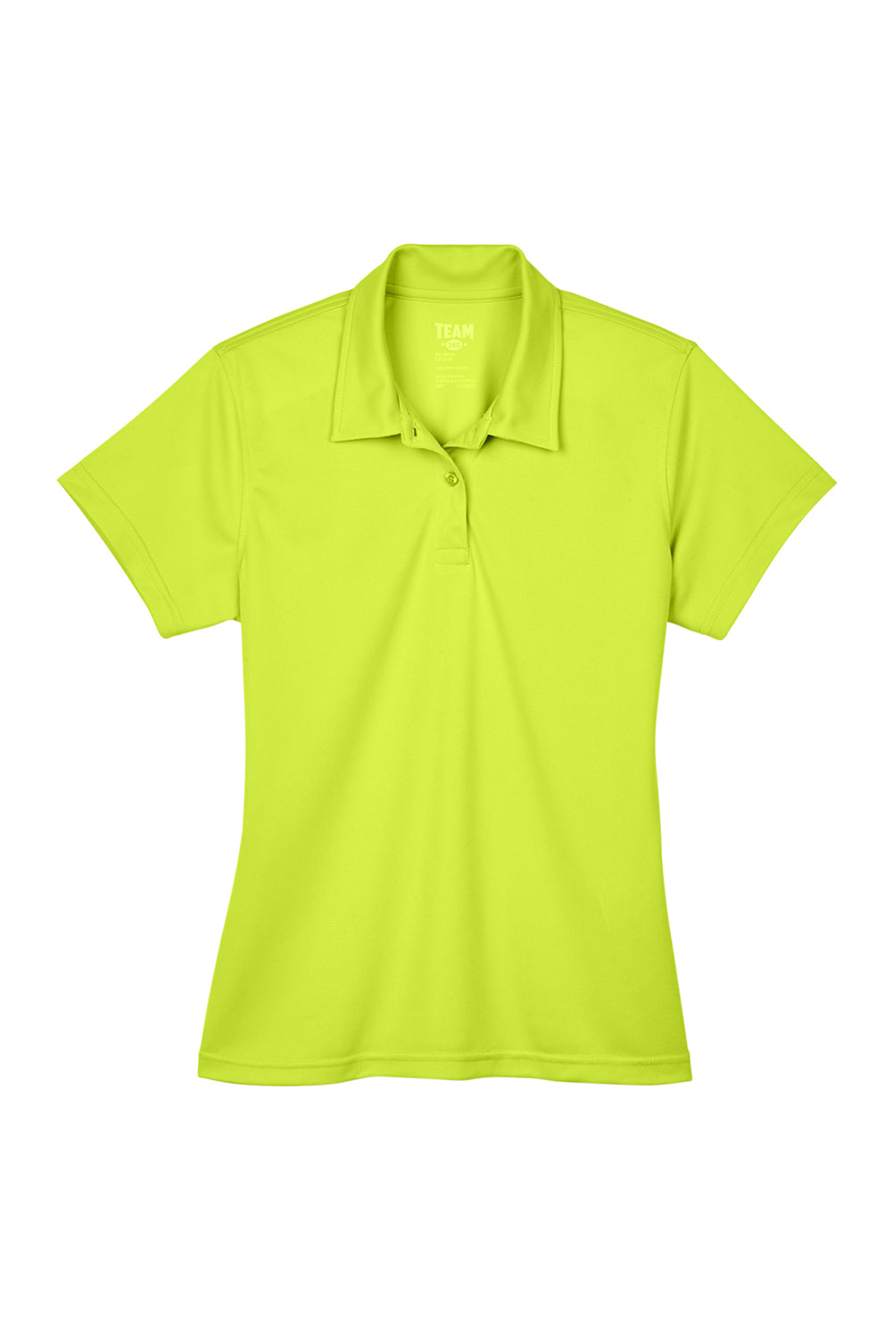 Team 365 TT21W Womens Command Performance Moisture Wicking Short Sleeve Polo Shirt Safety Yellow Flat Front