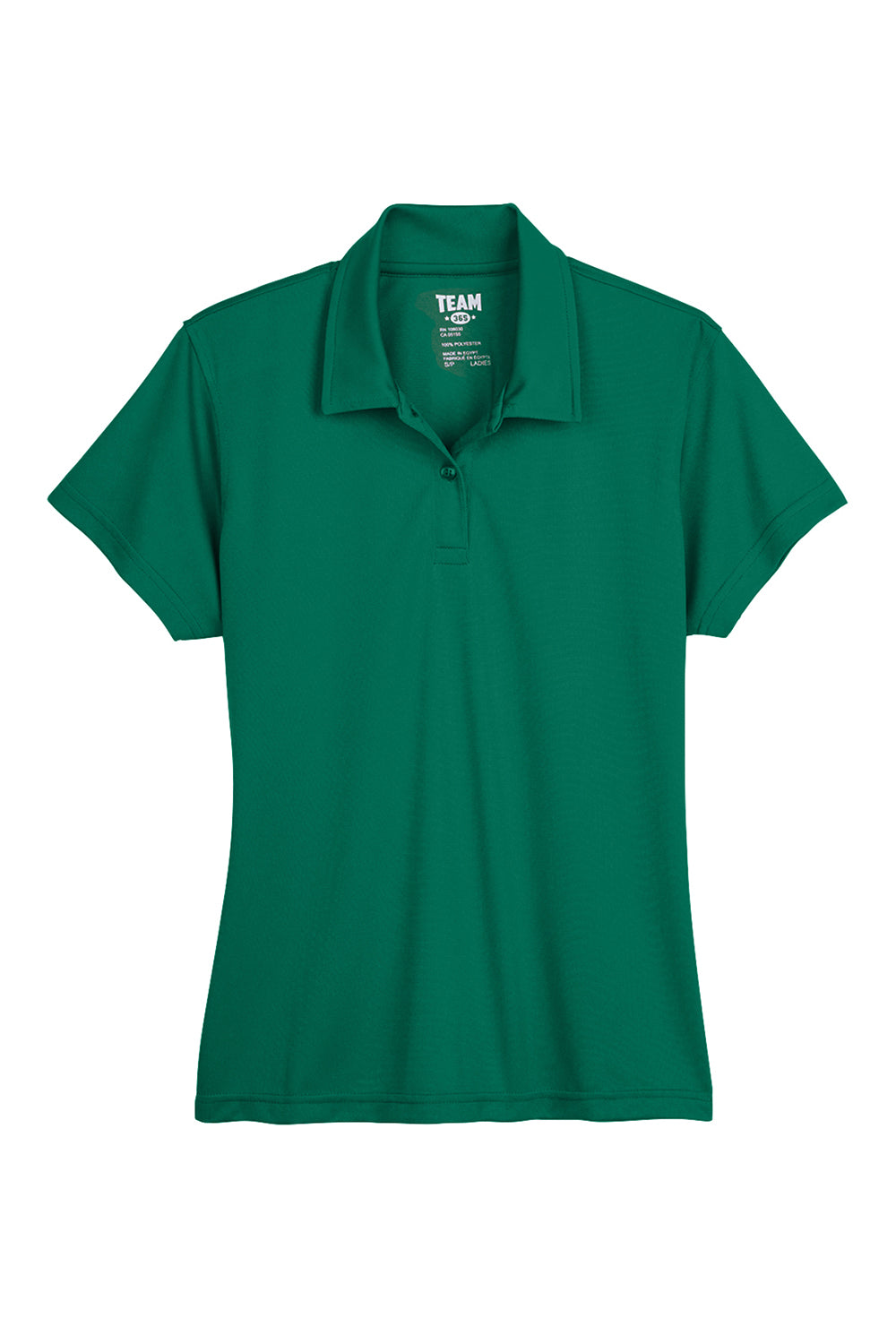 Team 365 TT21W Womens Command Performance Moisture Wicking Short Sleeve Polo Shirt Forest Green Flat Front