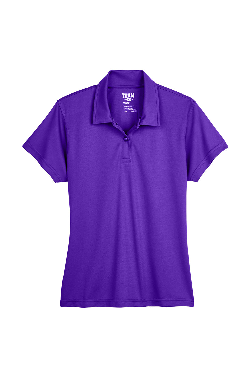 Team 365 TT21W Womens Command Performance Moisture Wicking Short Sleeve Polo Shirt Purple Flat Front