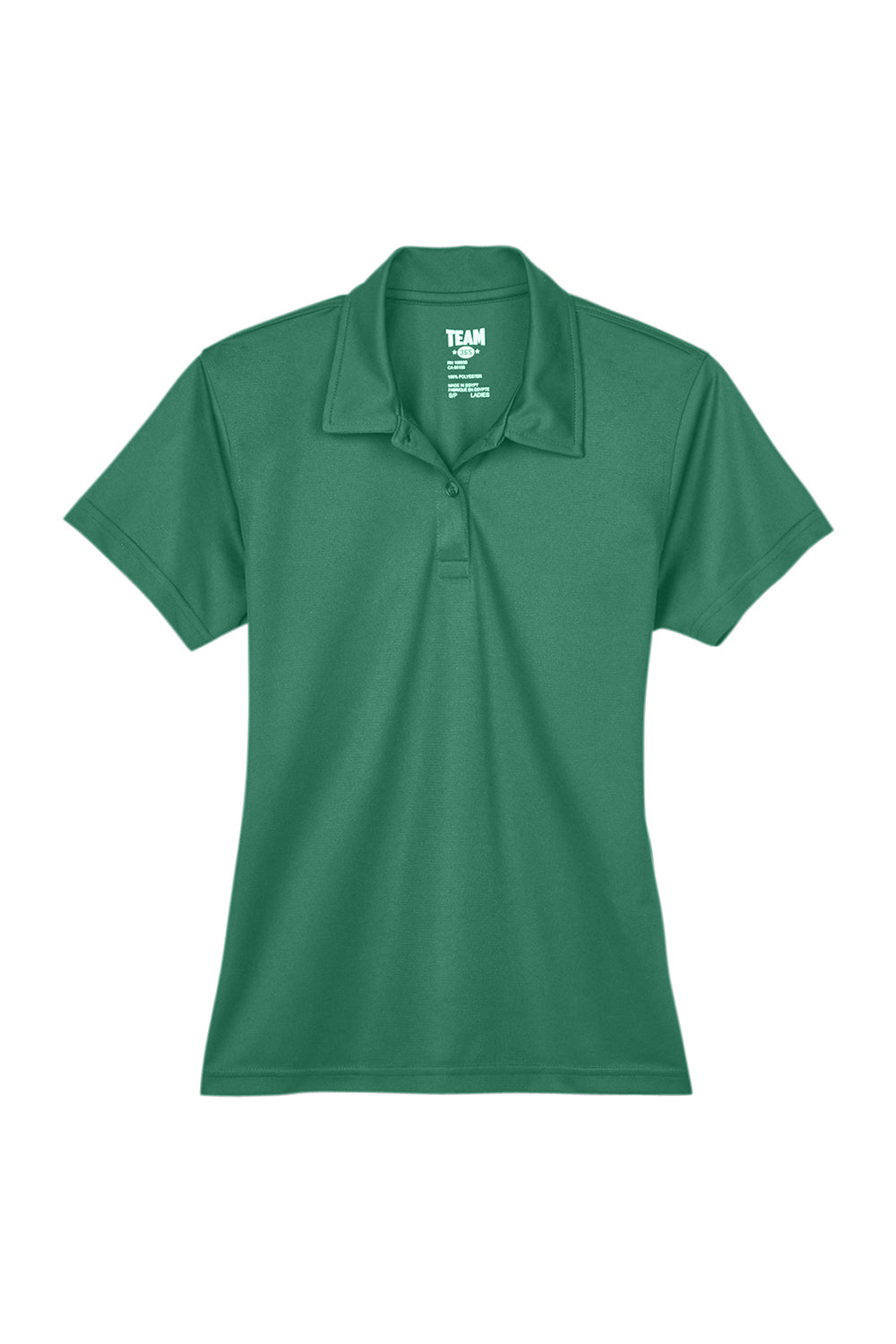 Team 365 TT21W Womens Command Performance Moisture Wicking Short Sleeve Polo Shirt Dark Green Flat Front