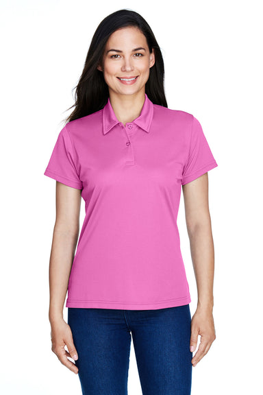 Team 365 TT21W Womens Command Performance Moisture Wicking Short Sleeve Polo Shirt Charity Pink Model Front