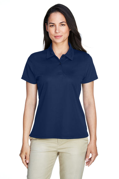 Team 365 TT21W Womens Command Performance Moisture Wicking Short Sleeve Polo Shirt Dark Navy Blue Model Front