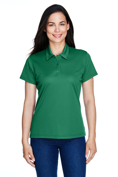 Team 365 TT21W Womens Command Performance Moisture Wicking Short Sleeve Polo Shirt Kelly Green Model Front