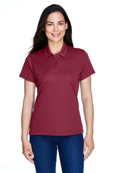 Team 365 TT21W Womens Command Performance Moisture Wicking Short Sleeve Polo Shirt Maroon Model Front