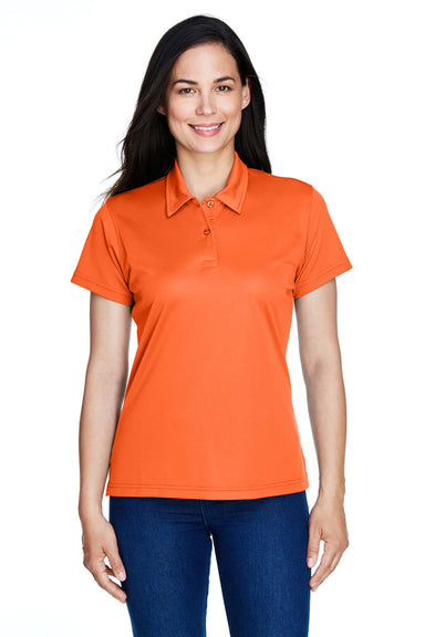 Team 365 TT21W Womens Command Performance Moisture Wicking Short Sleeve Polo Shirt Orange Model Front