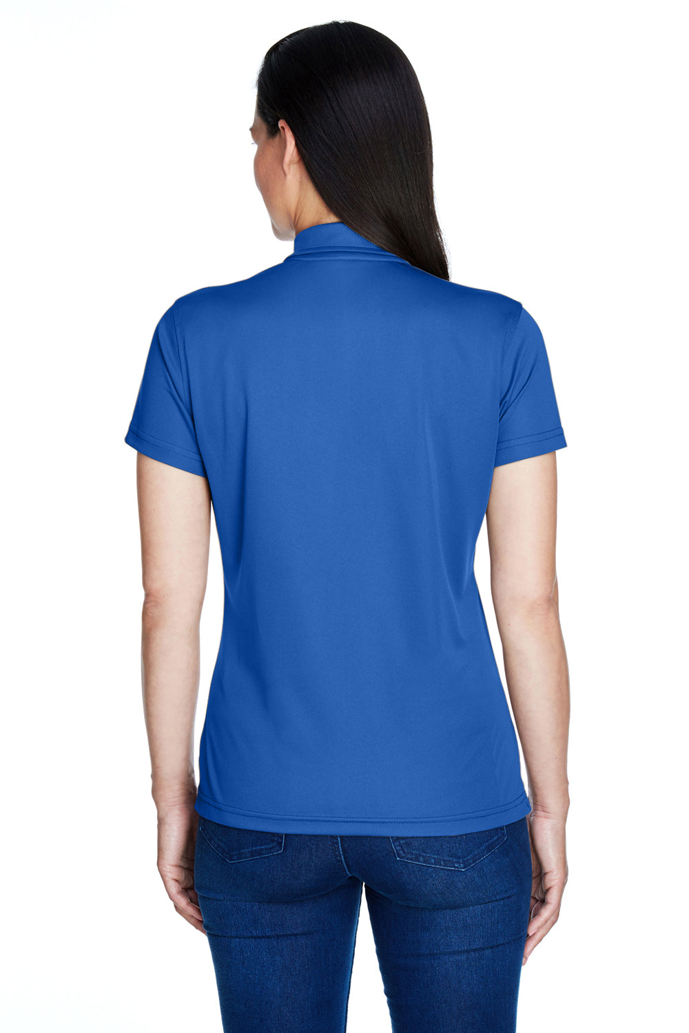 Team 365 TT21W Womens Command Performance Moisture Wicking Short Sleeve Polo Shirt Royal Blue Model Back