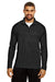 Team 365 TT31 Mens Zone Performance Moisture Wicking 1/4 Zip Sweatshirt Black Model Front