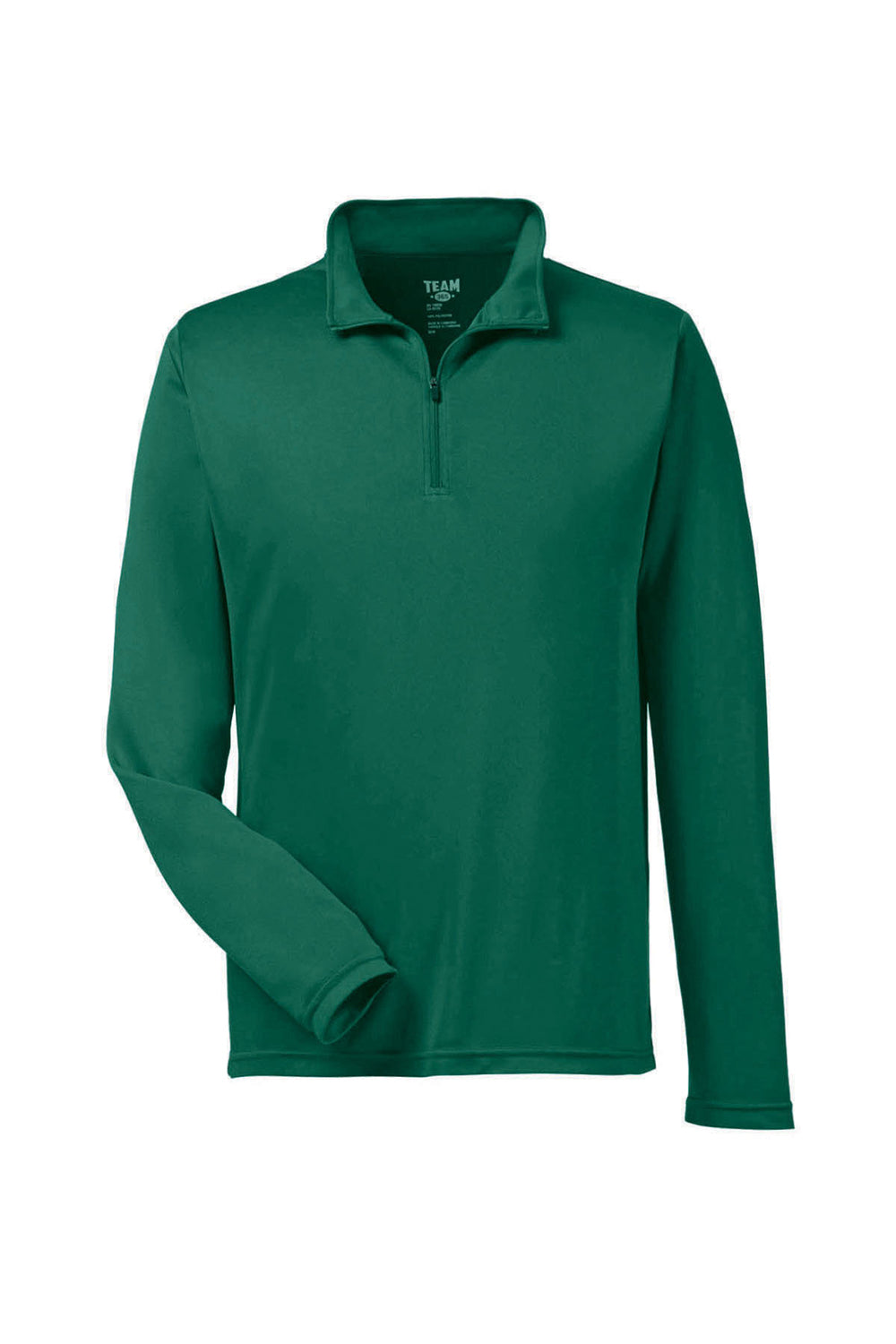 Team 365 TT31 Mens Zone Performance Moisture Wicking 1/4 Zip Sweatshirt Forest Green Flat Front