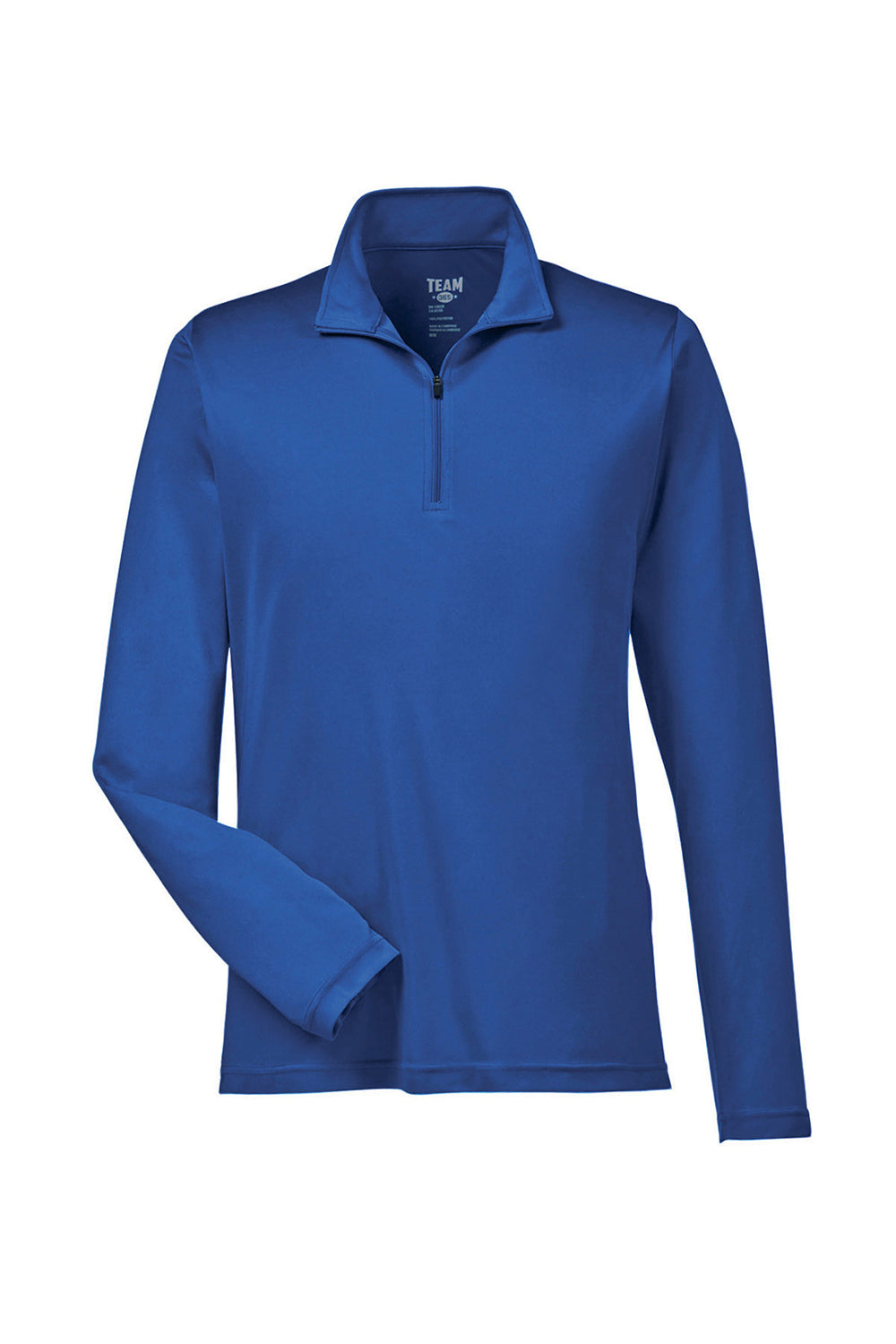 Team 365 TT31 Mens Zone Performance Moisture Wicking 1/4 Zip Sweatshirt Royal Blue Flat Front