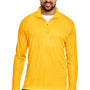 Team 365 Mens Zone Performance Moisture Wicking 1/4 Zip Sweatshirt - Athletic Gold