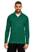 Team 365 TT31 Mens Zone Performance Moisture Wicking 1/4 Zip Sweatshirt Forest Green Model Front