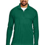 Team 365 Mens Zone Performance Moisture Wicking 1/4 Zip Sweatshirt - Forest Green