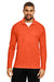 Team 365 TT31 Mens Zone Performance Moisture Wicking 1/4 Zip Sweatshirt Orange Model Front