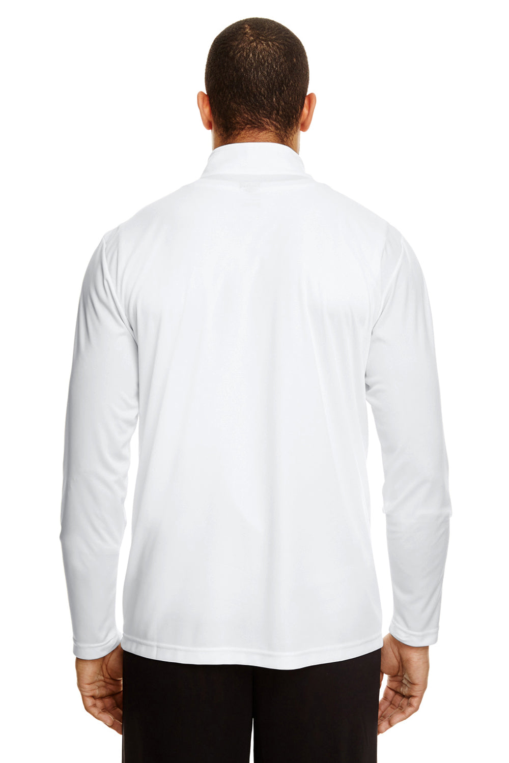 Team 365 TT31 Mens Zone Performance Moisture Wicking 1/4 Zip Sweatshirt White Model Back